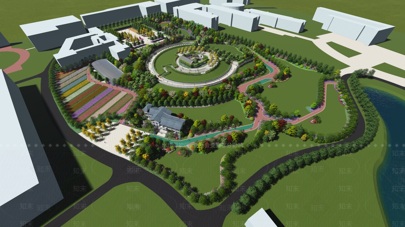 现代景观公园SU模型下载【ID:1143664923】