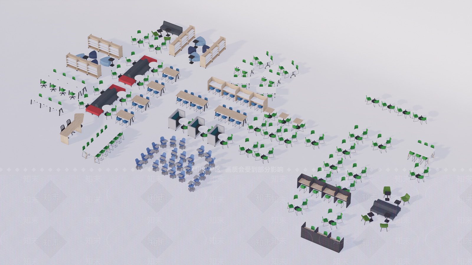 现代学校办公区家具SU模型下载【ID:1143485149】