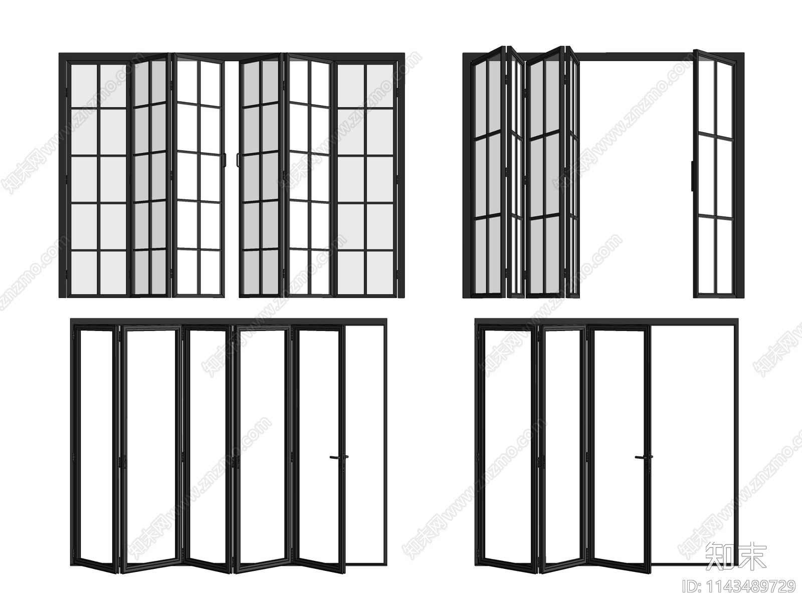 现代折叠门SU模型下载【ID:1143489729】