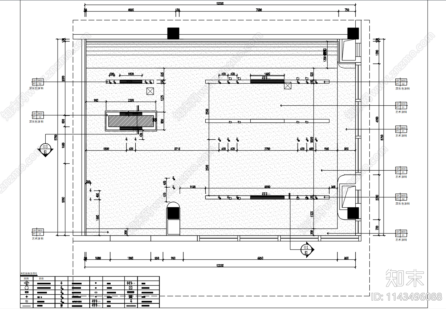 售楼部室内cad施工图下载【ID:1143496088】