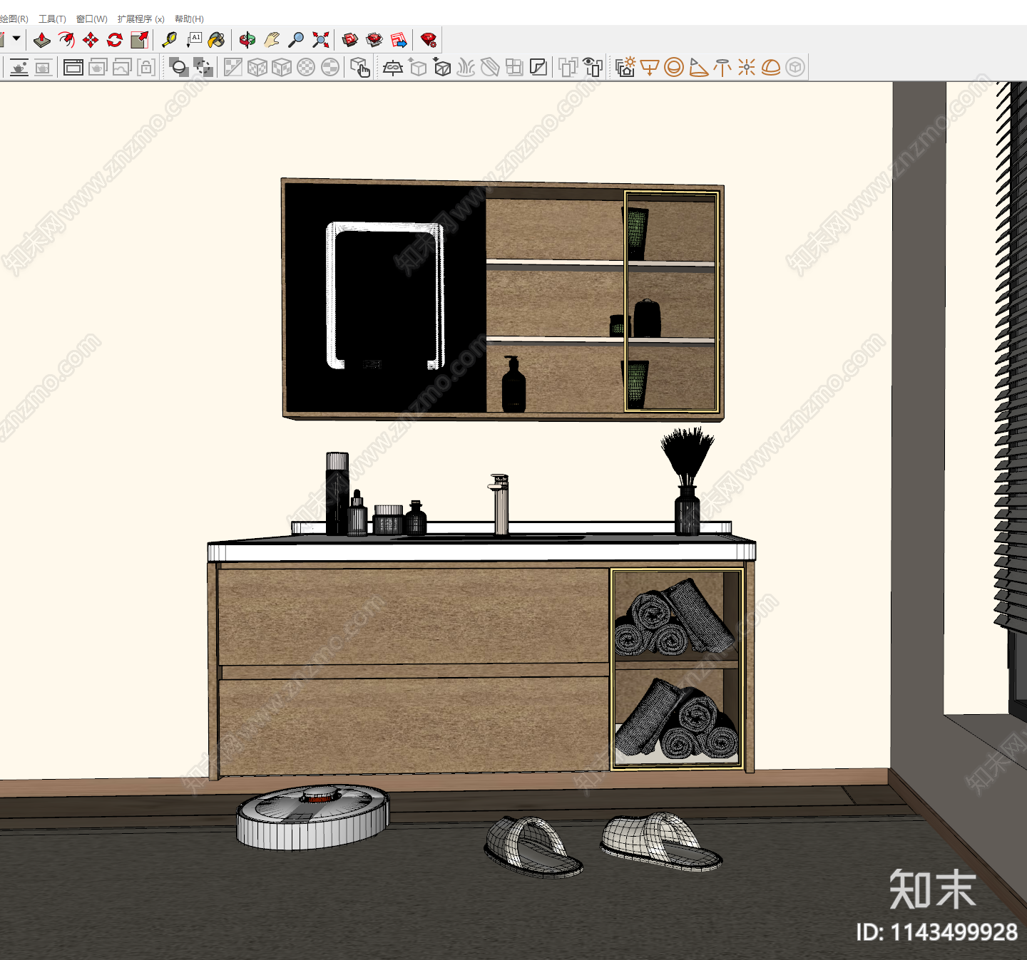 现代浴室柜SU模型下载【ID:1143499928】