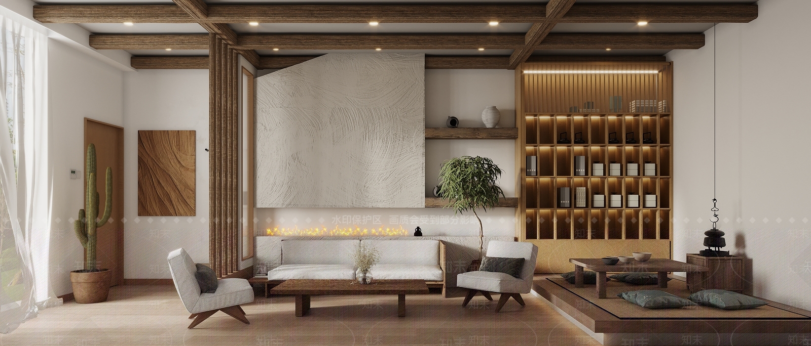 侘寂原木民宿3D模型下载【ID:1143506817】