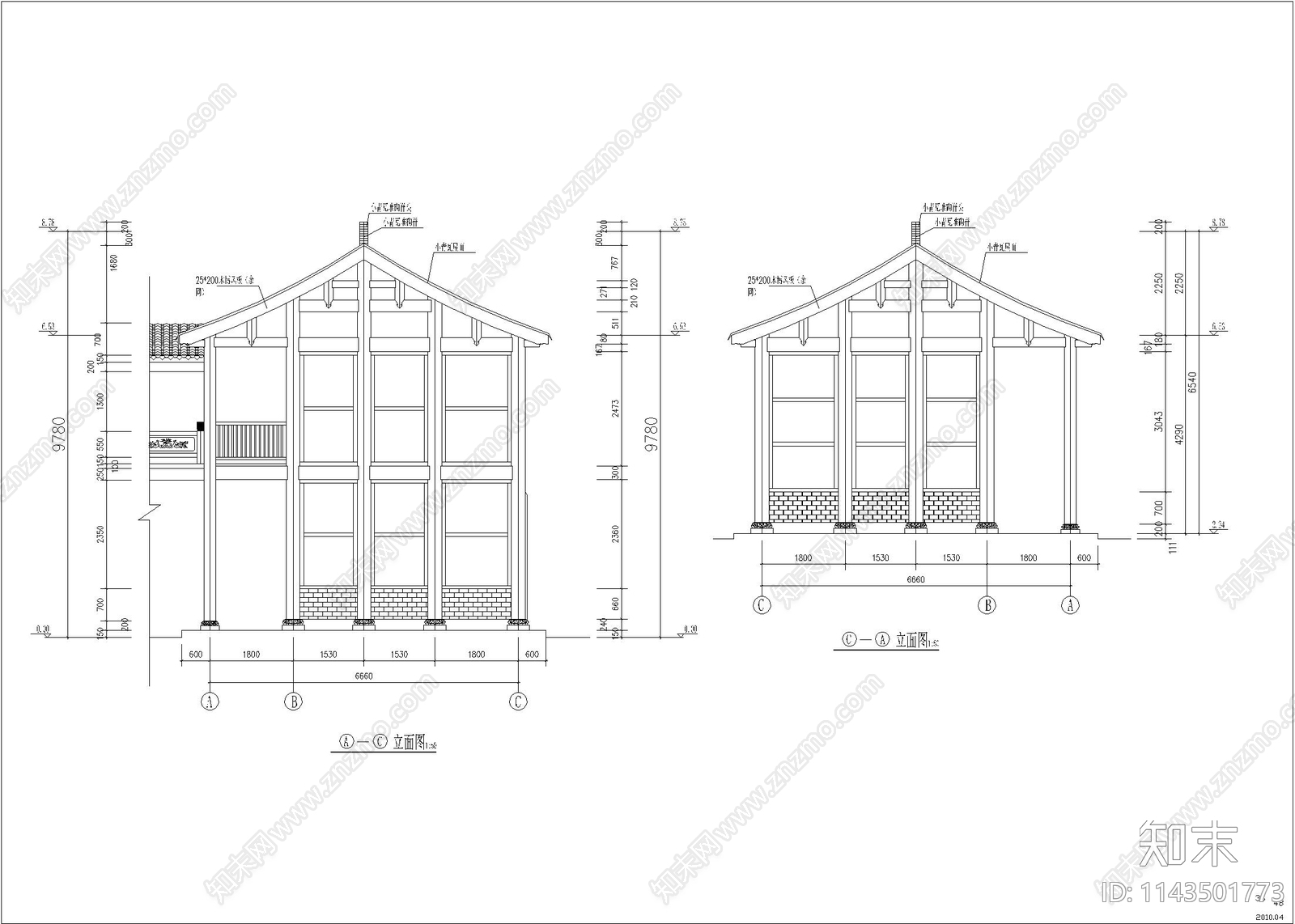 古建筑cad施工图下载【ID:1143501773】