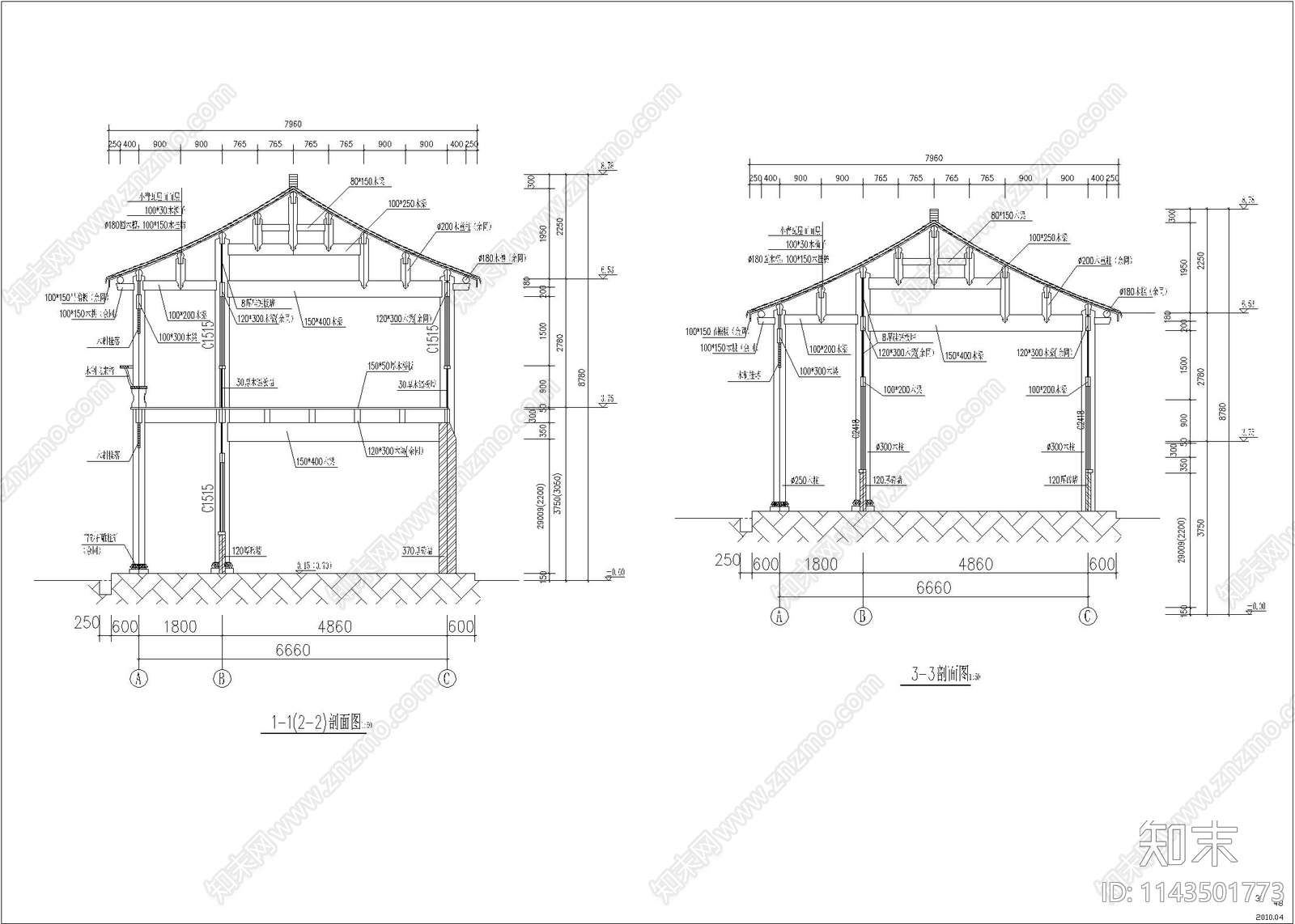 古建筑cad施工图下载【ID:1143501773】