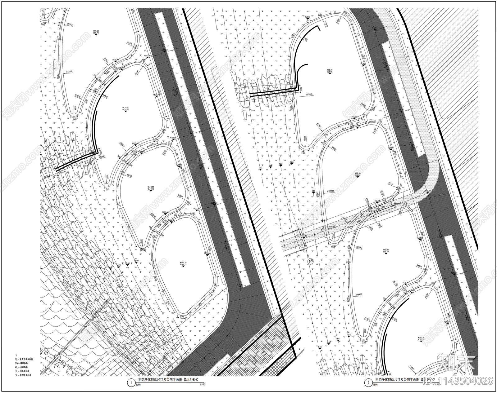 生态净化过滤池详图cad施工图下载【ID:1143504026】