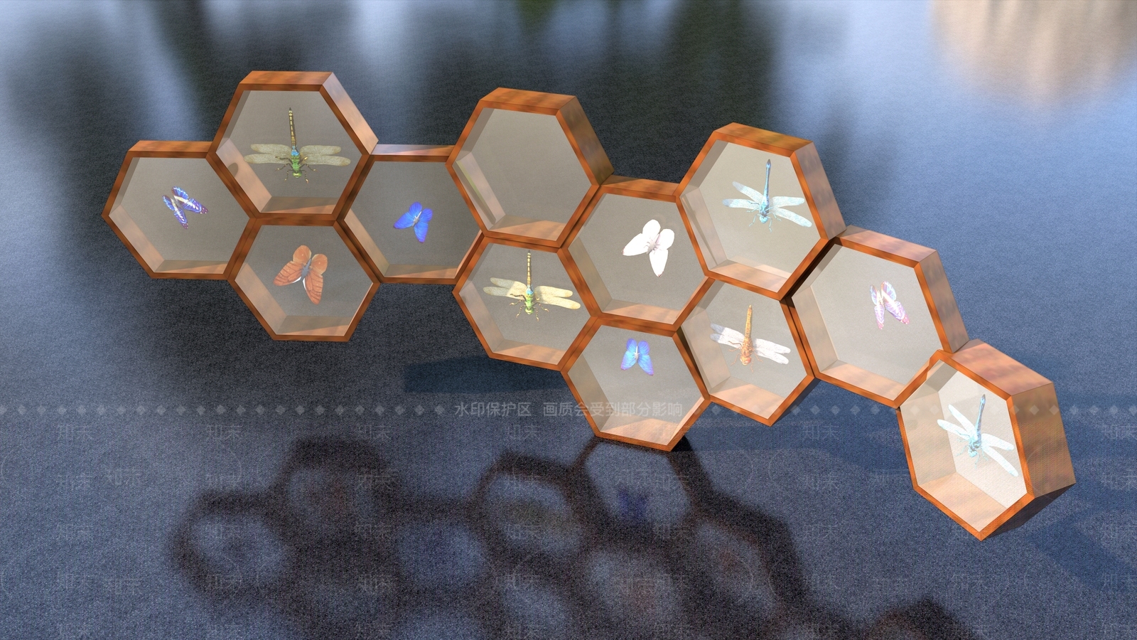 现代动物标本雕塑小品SU模型下载【ID:1143505488】