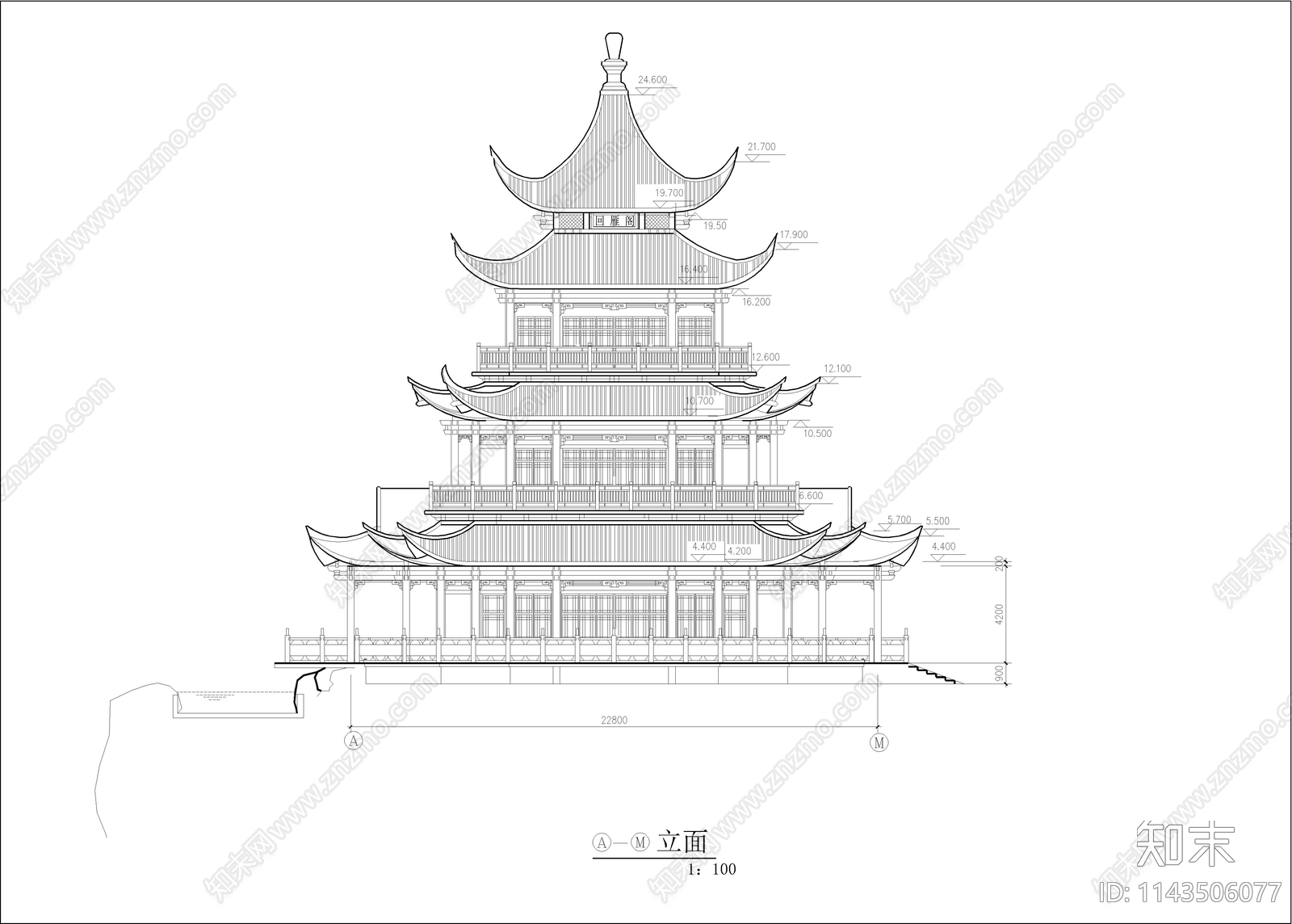 古建回雁阁cad施工图下载【ID:1143506077】