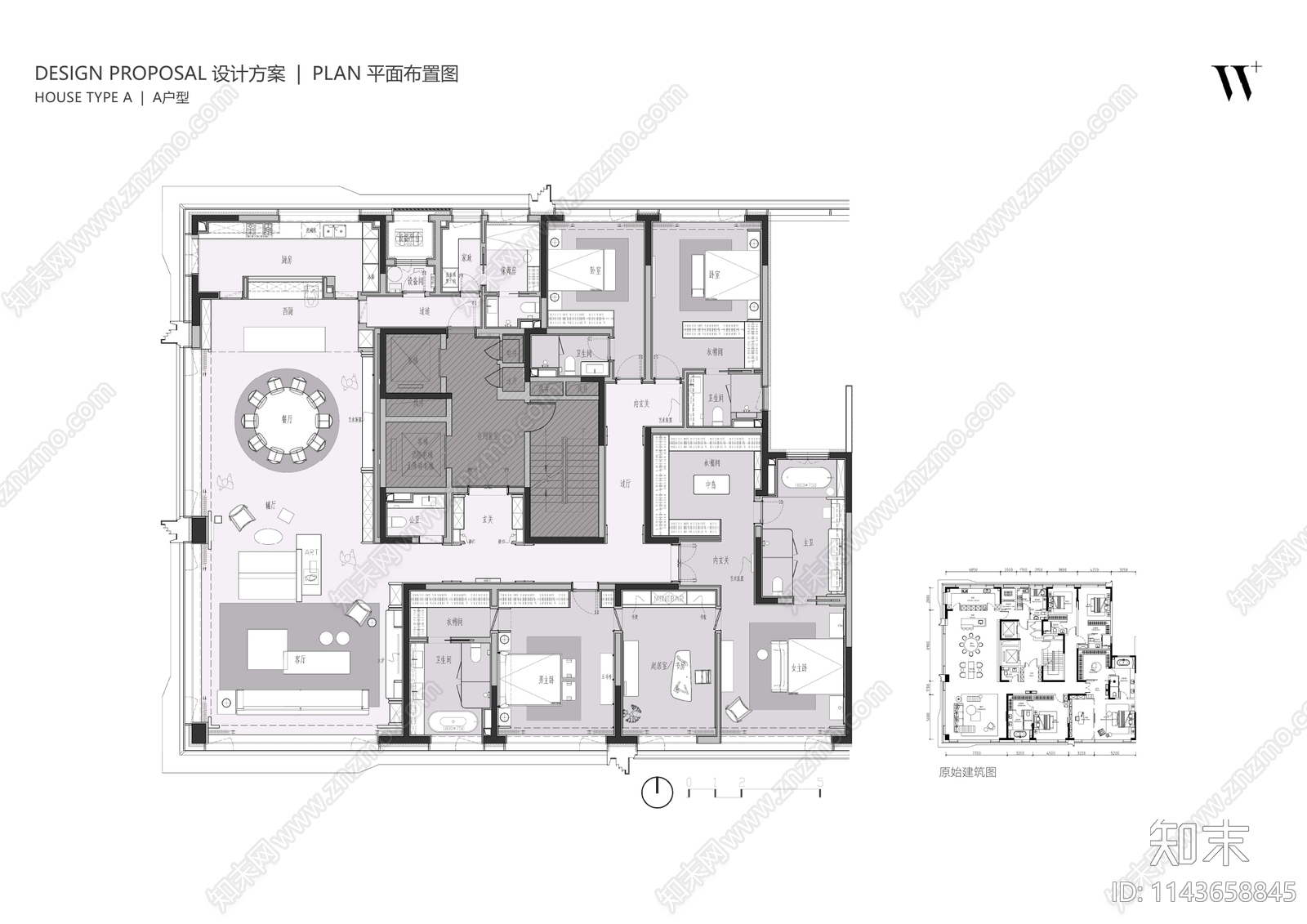 西安大平层460㎡样板间室内cad施工图下载【ID:1143658845】