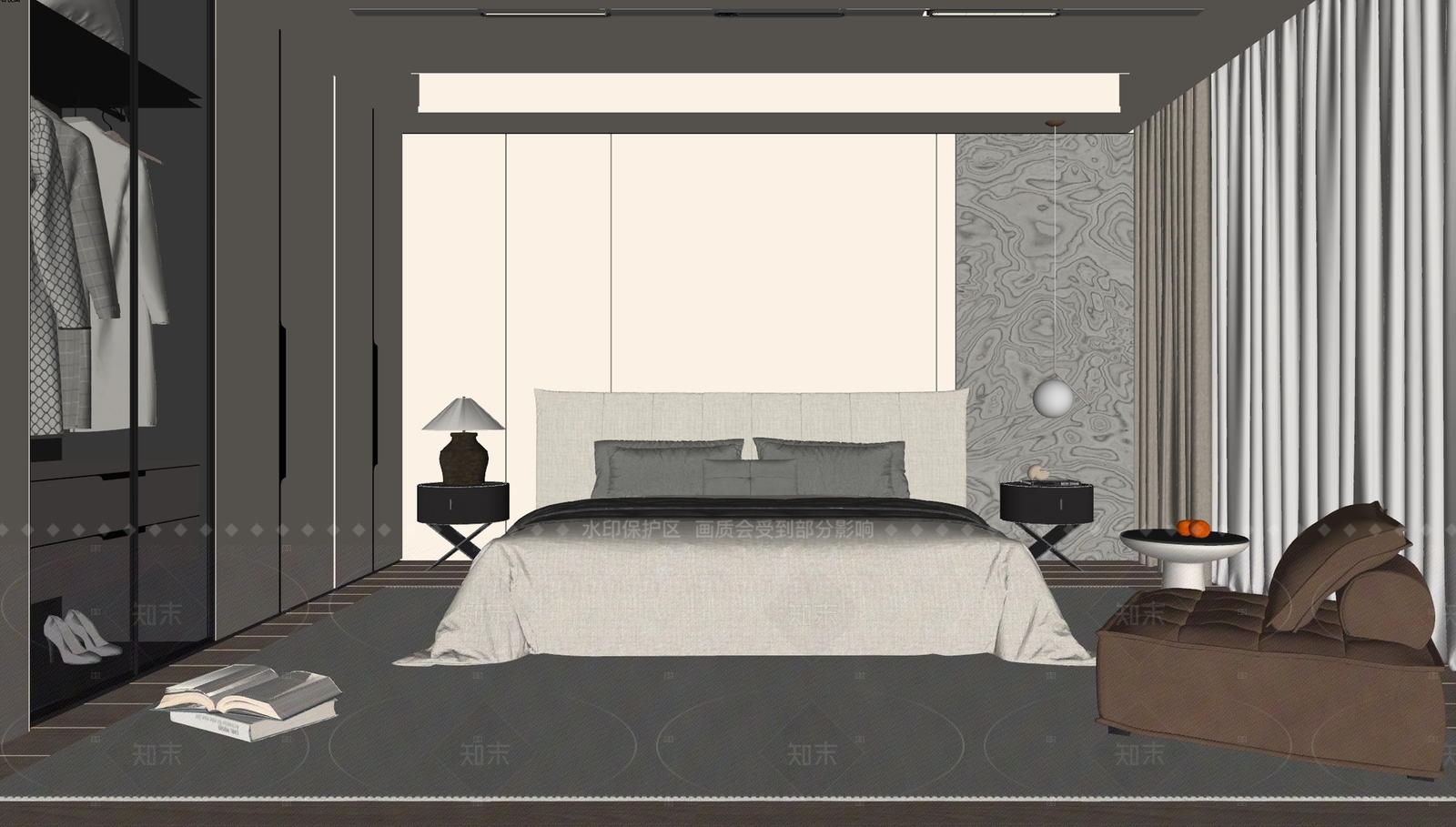 现代家居卧室SU模型下载【ID:1215936218】