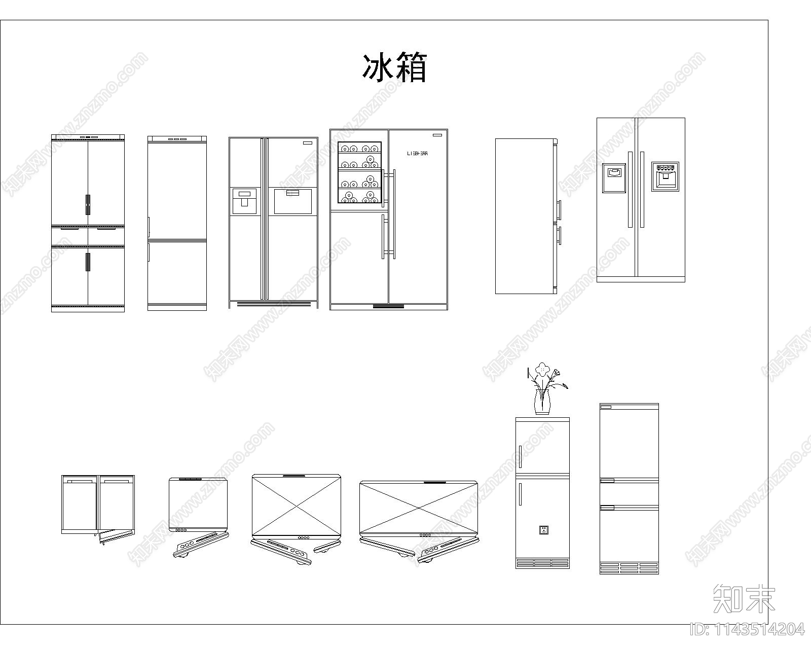 厨房电器cad施工图下载【ID:1143514204】