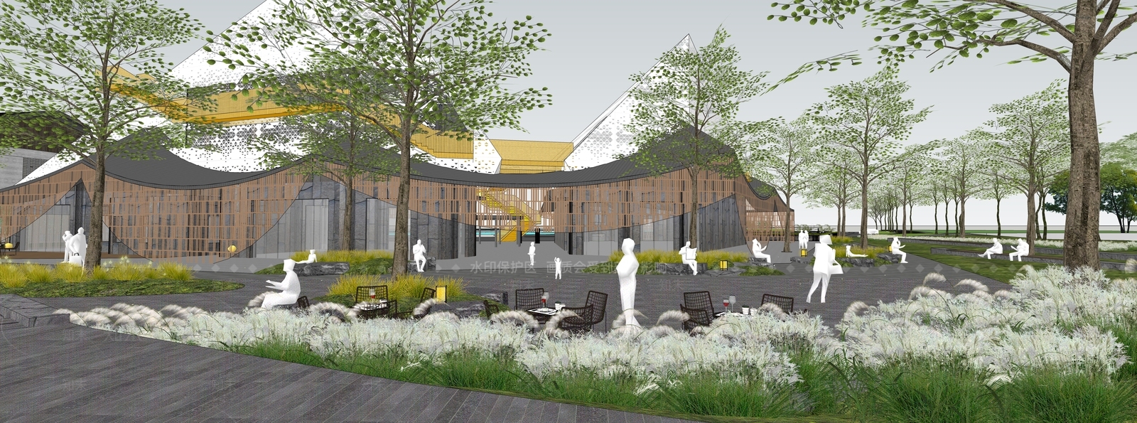 现代美术馆建筑SU模型下载【ID:1143520092】