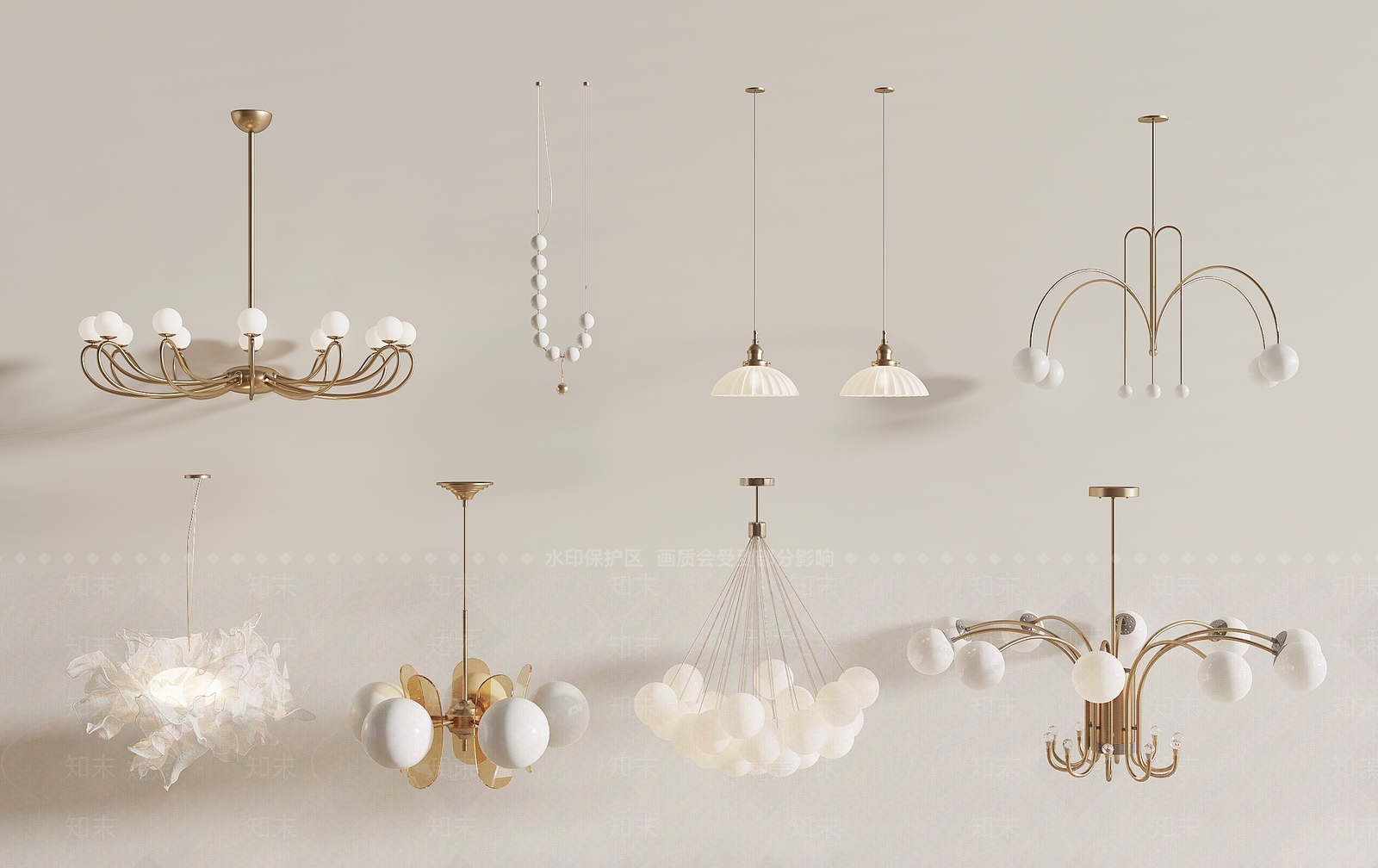 法式吊灯3D模型下载【ID:1143525216】