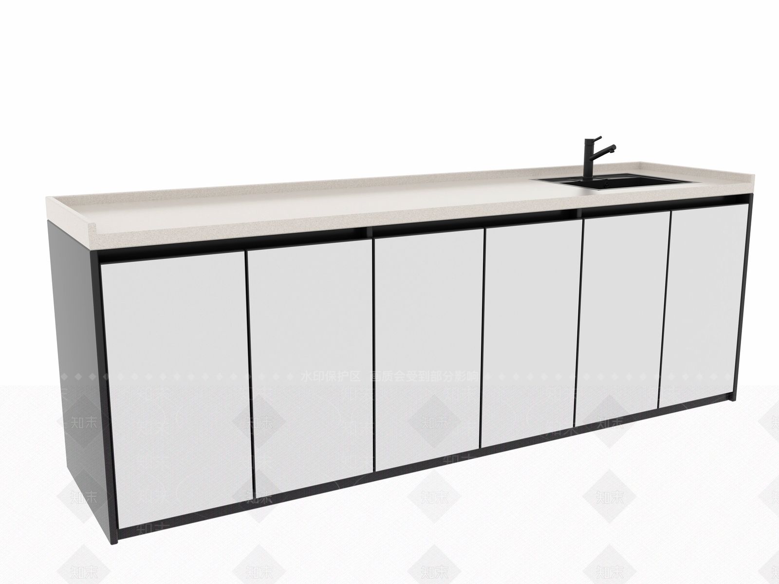 现代茶水柜3D模型3D模型下载【ID:1143529862】