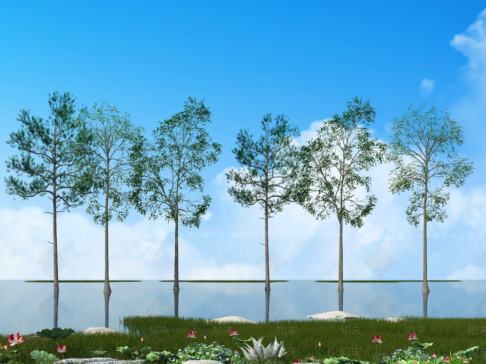 现代树木3D模型下载【ID:1143530847】