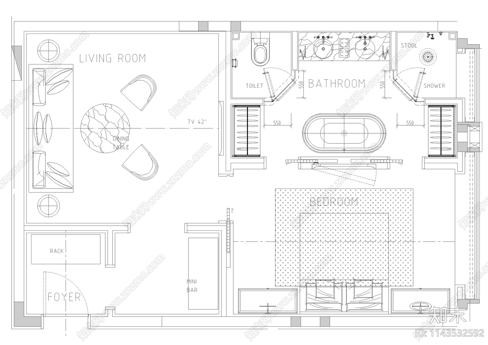 周庄花间堂二期室内装修cad施工图下载【ID:1143532592】