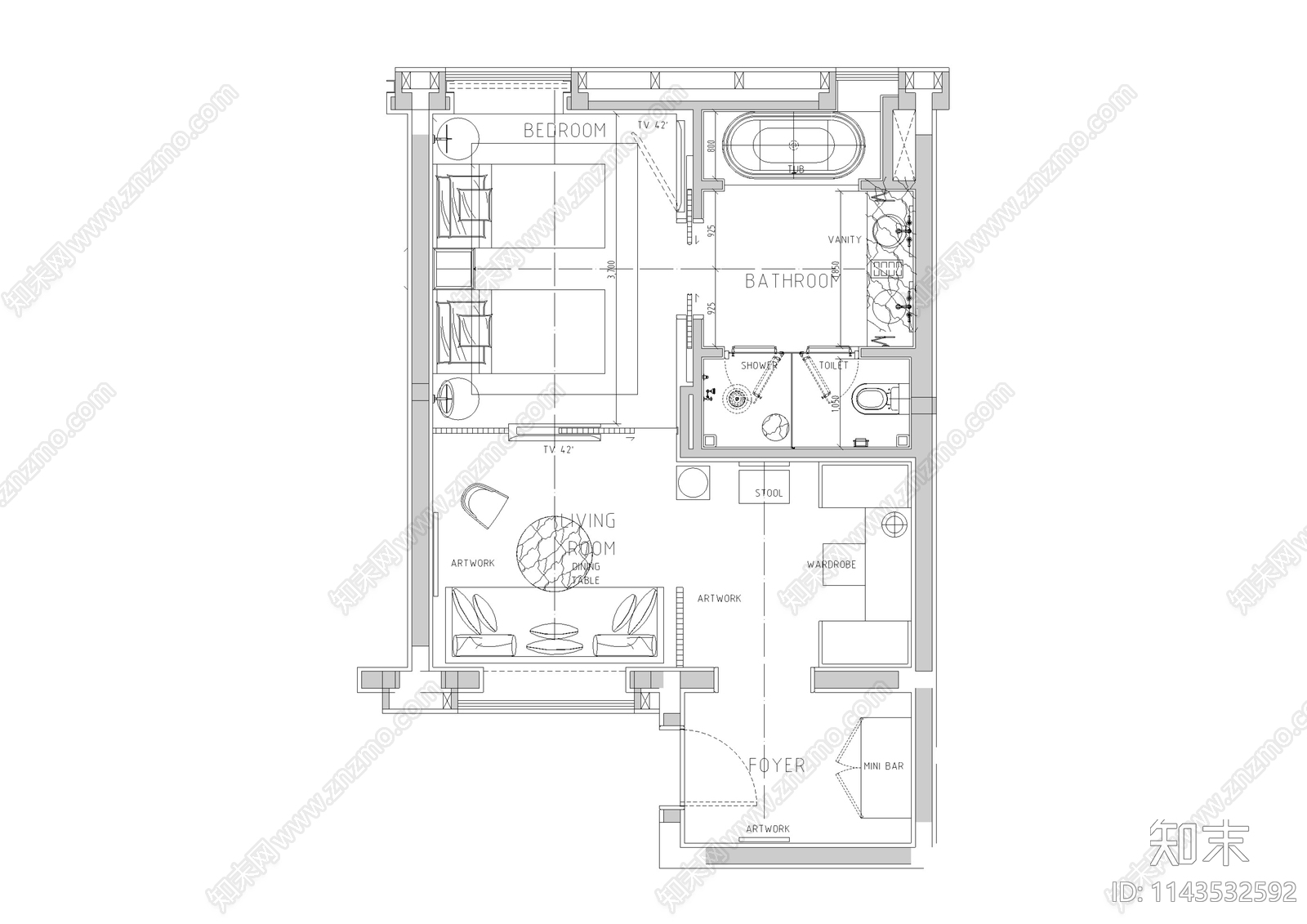 周庄花间堂二期室内装修cad施工图下载【ID:1143532592】