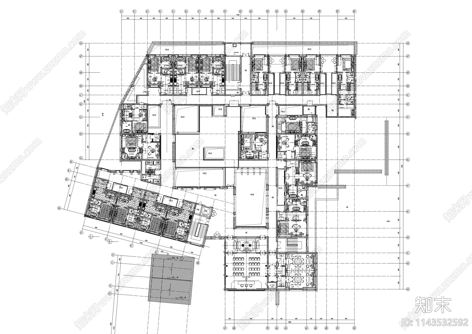 周庄花间堂二期室内装修cad施工图下载【ID:1143532592】