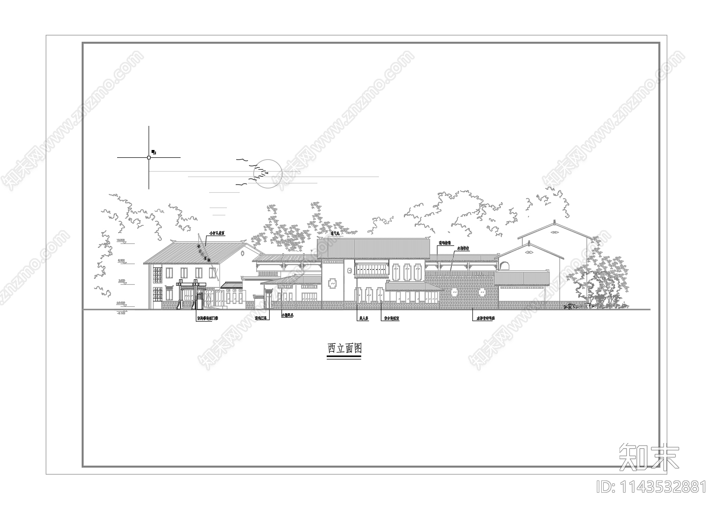 古建筑客栈酒店cad施工图下载【ID:1143532881】