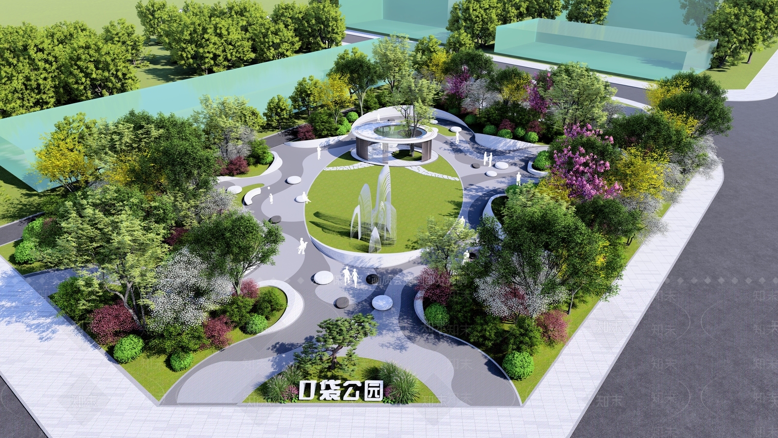 现代口袋公园SU模型下载【ID:1143533486】