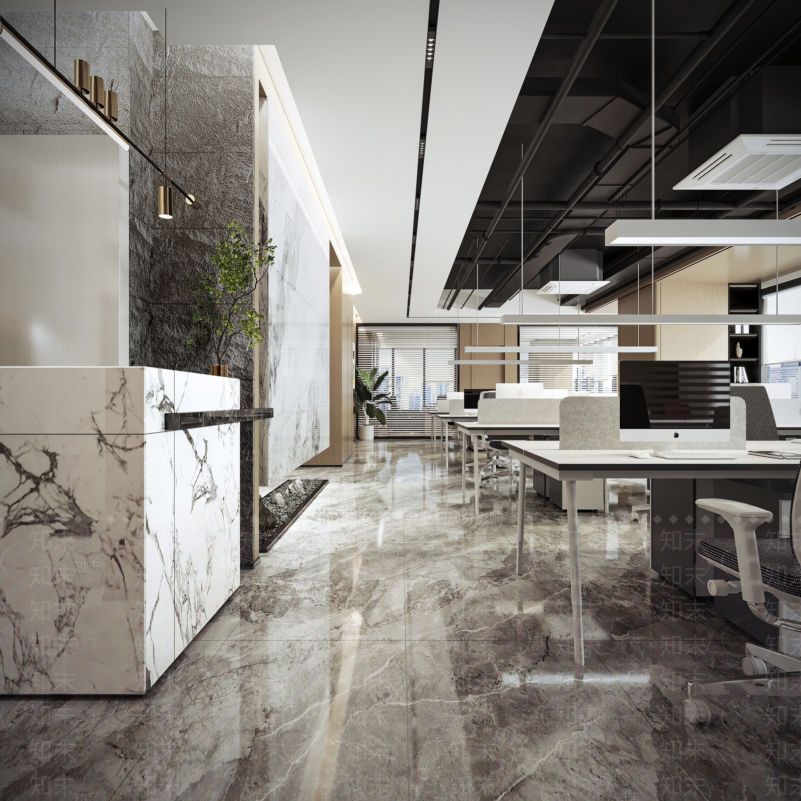 办公空间3D模型下载【ID:1143534684】