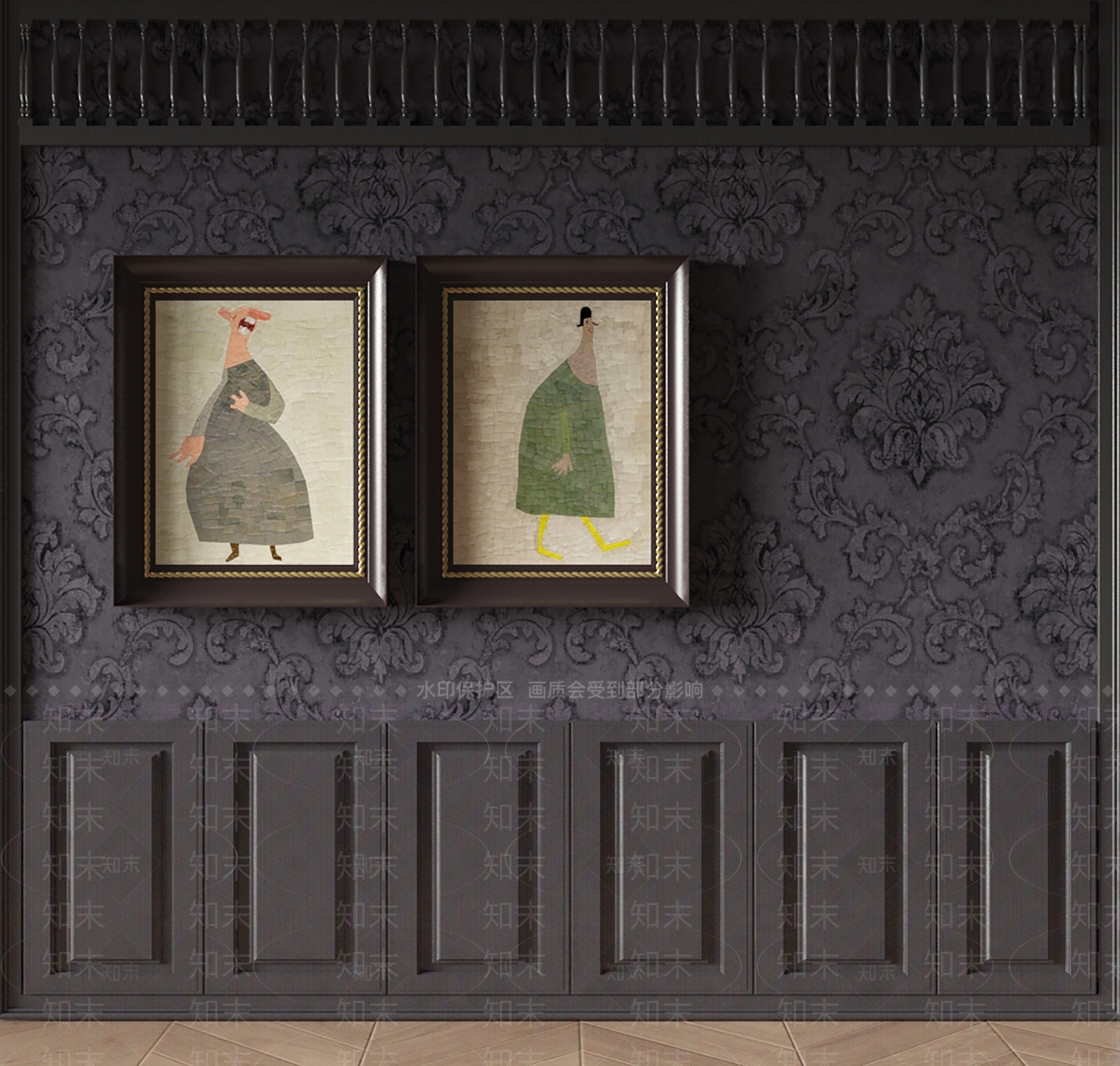 北欧中古装饰画3D模型下载【ID:1143536053】_知末3d模型网