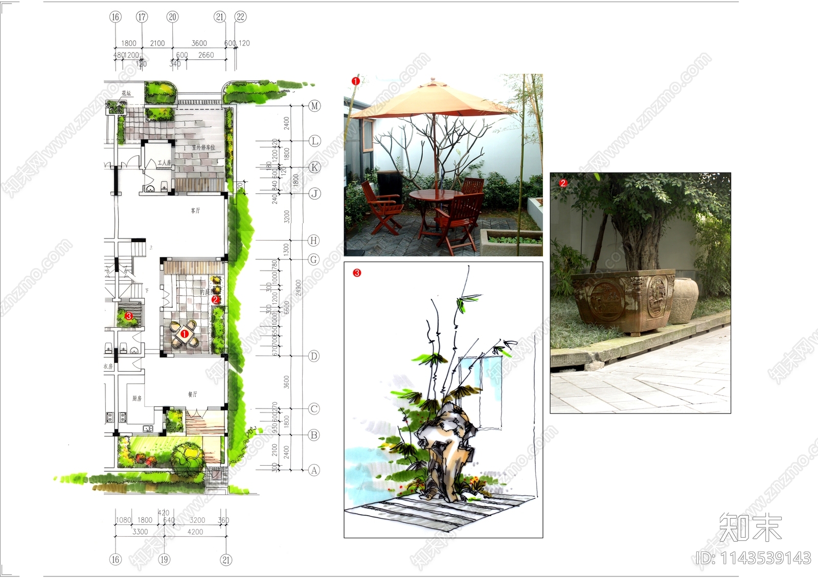 新中式庭院景观cad施工图下载【ID:1143539143】