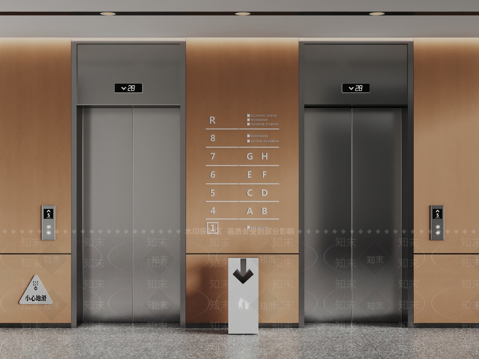 现代电梯门3D模型下载【ID:1143539396】