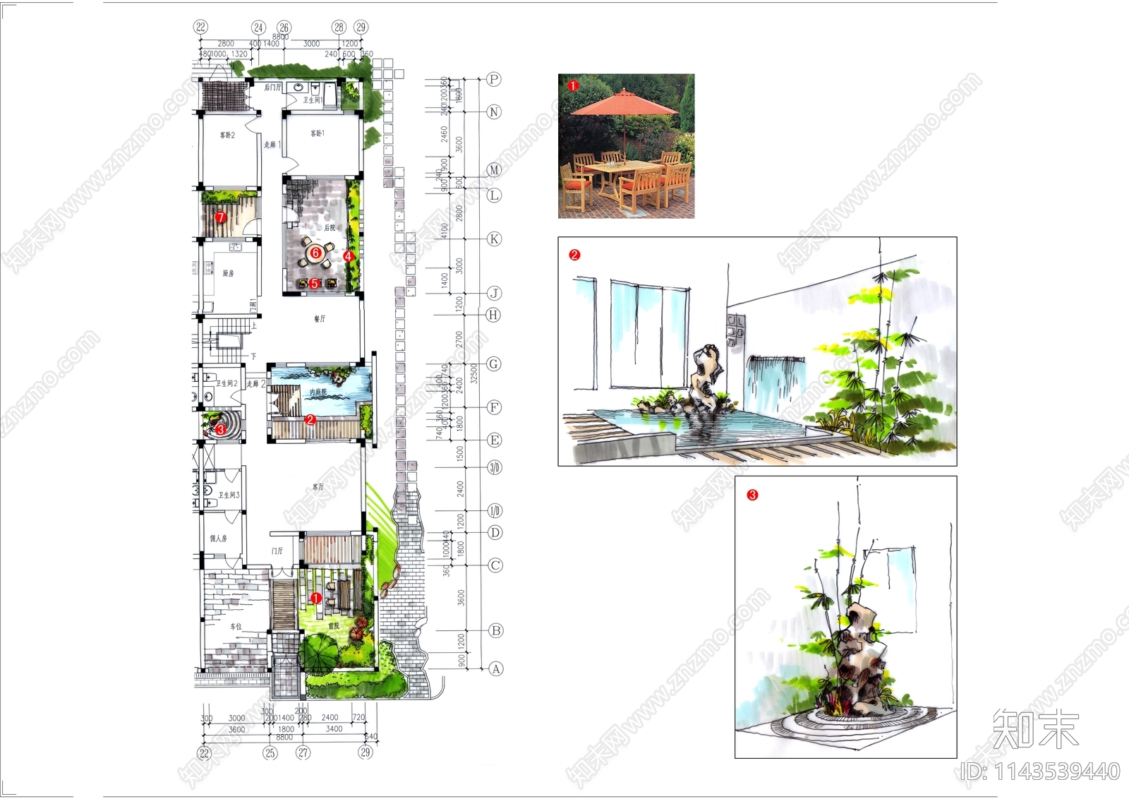 新中式古典庭院景观cad施工图下载【ID:1143539440】