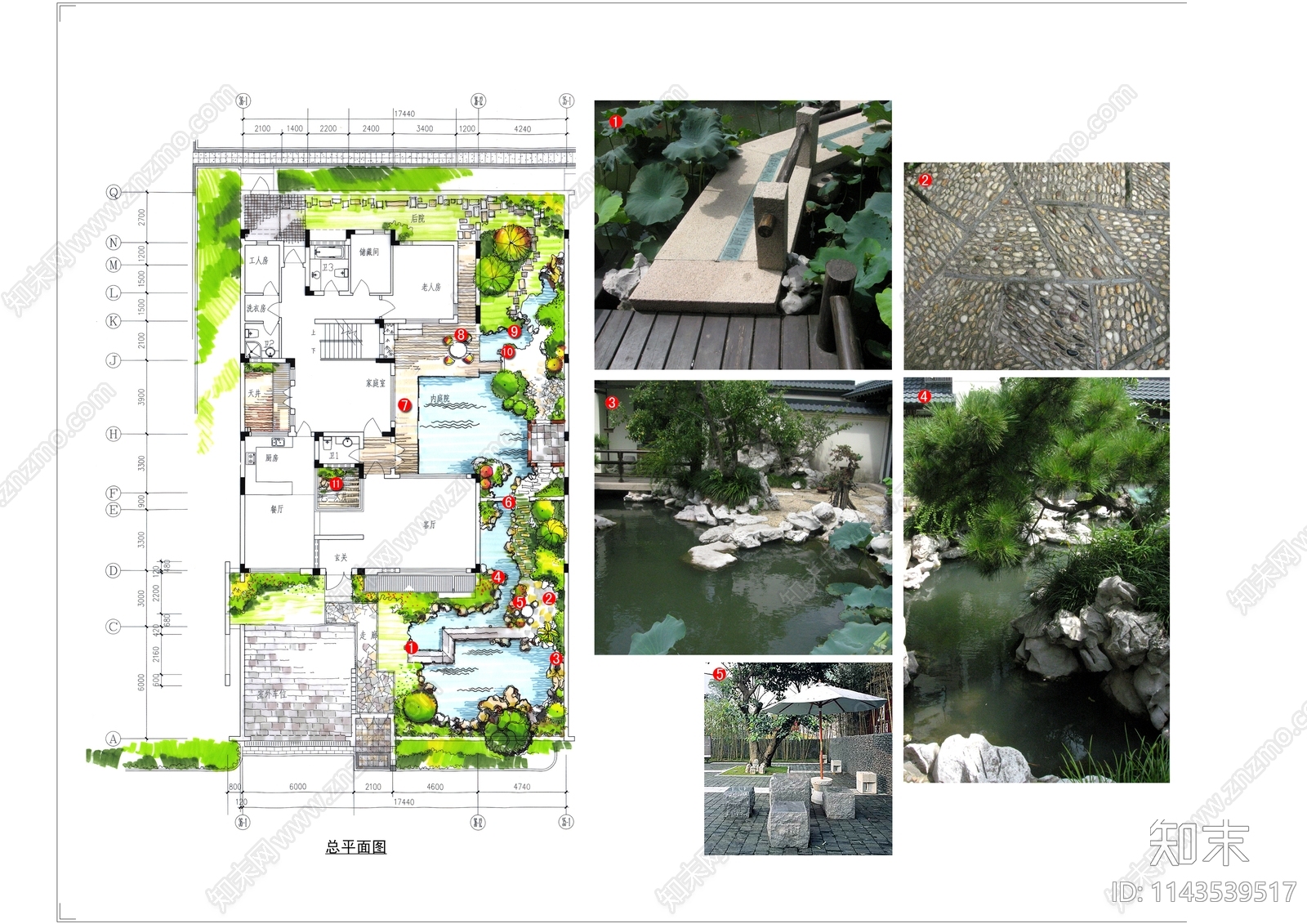 古典中式庭院景观cad施工图下载【ID:1143539517】