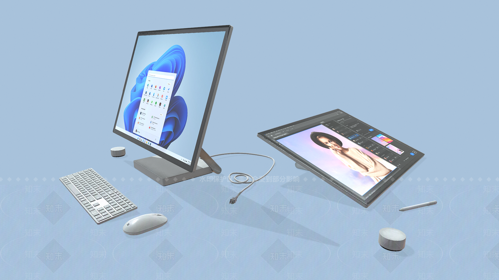 微软台式电脑组合SU模型下载【ID:1143543239】