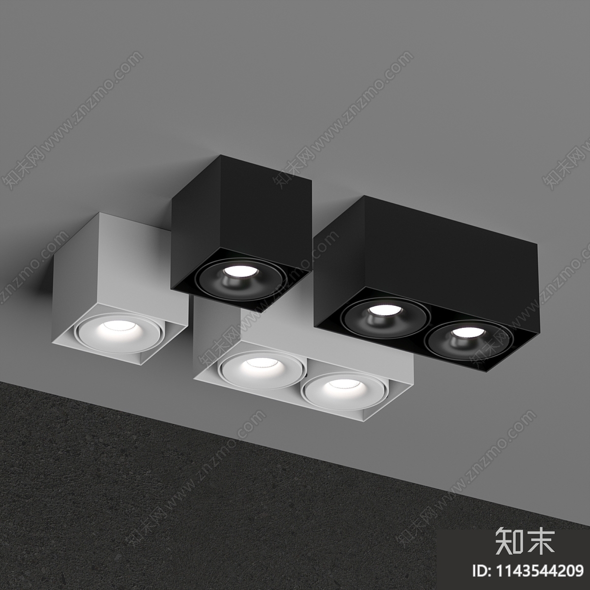 现代筒灯射灯3D模型下载【ID:1143544209】