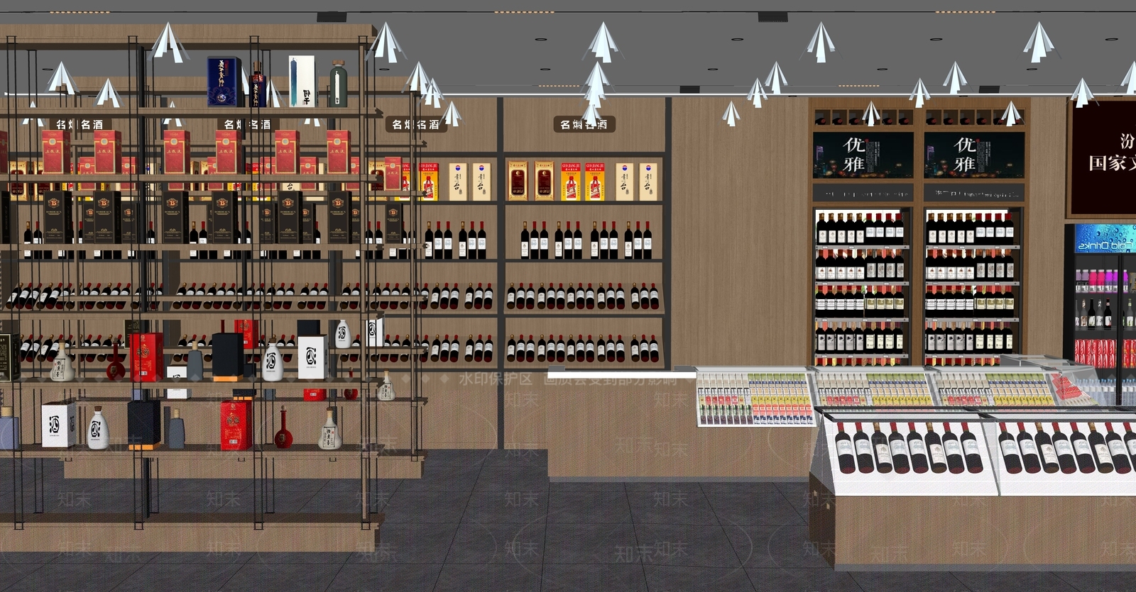 新中式烟酒店SU模型下载【ID:1143546026】