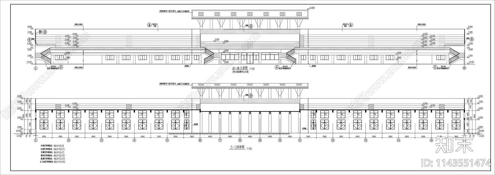 某田径场看台及主席台建筑cad施工图下载【ID:1143551474】