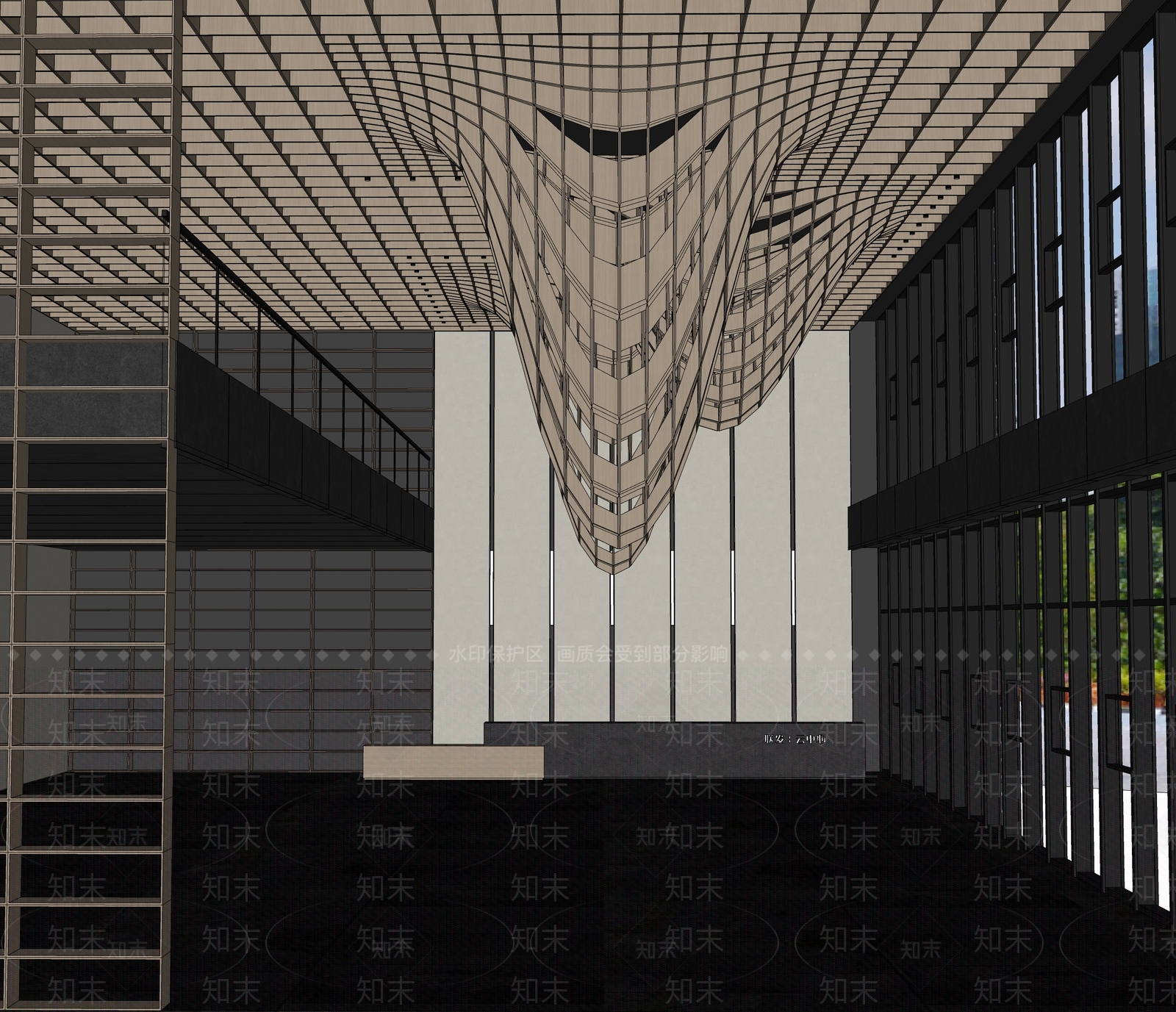 现代公司大堂SU模型下载【ID:1144086304】