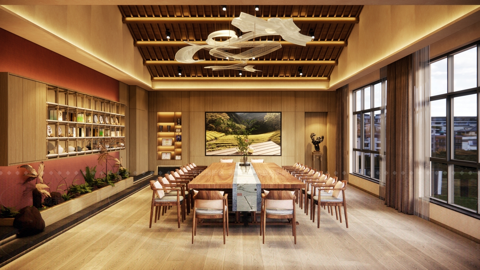 新中式会议室SU模型下载【ID:1215994773】