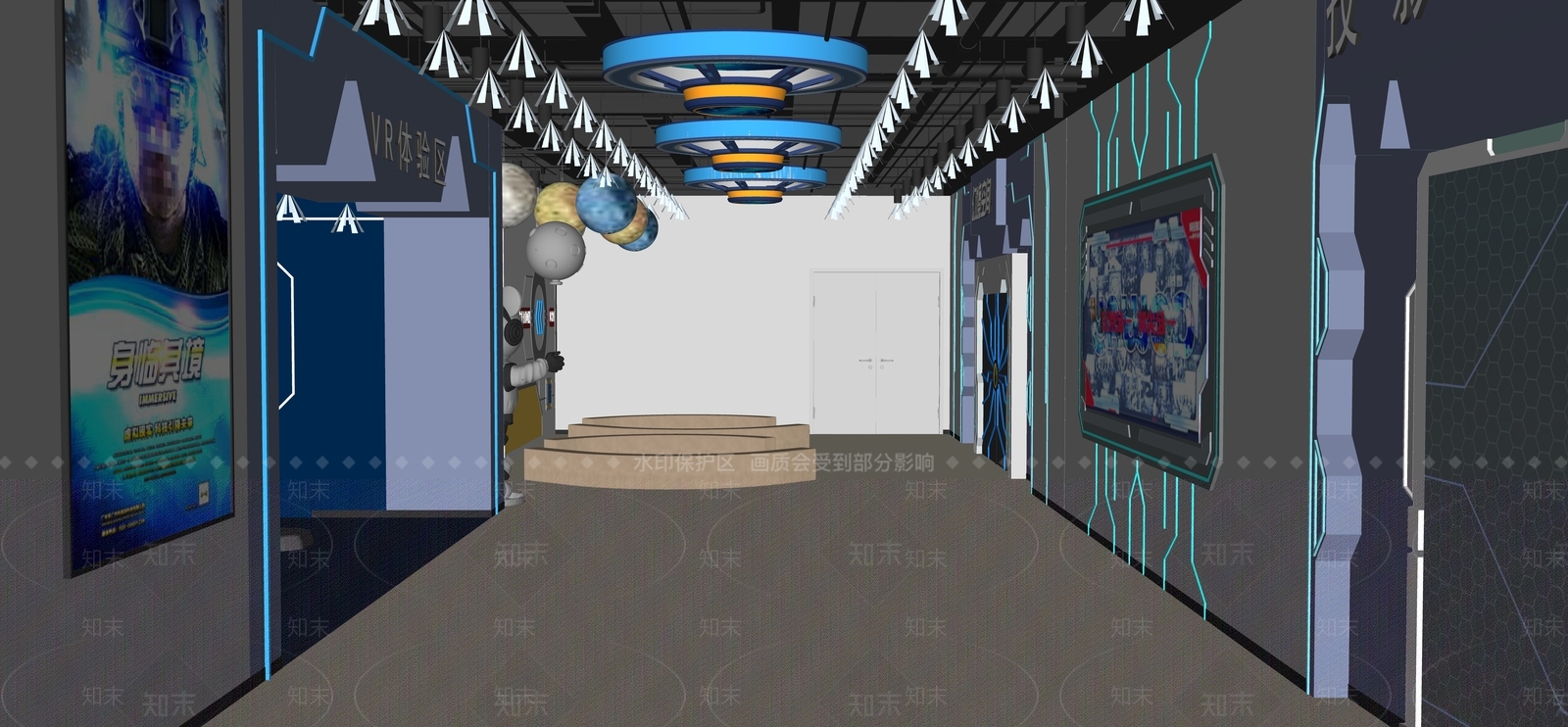 现代VR体验馆SU模型下载【ID:1143562433】