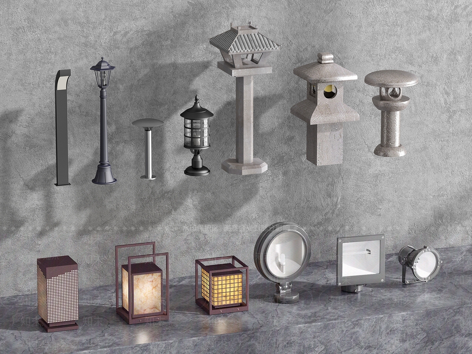 新中式户外灯SU模型下载【ID:1143563366】