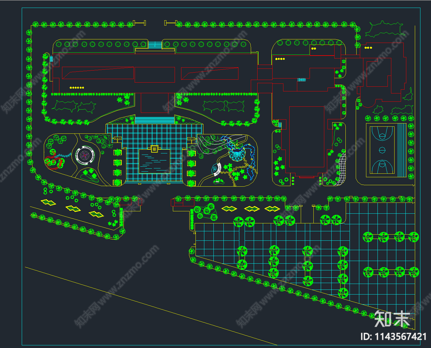 超全工业园区景观规划绿化平面图施工图下载【ID:1143567421】