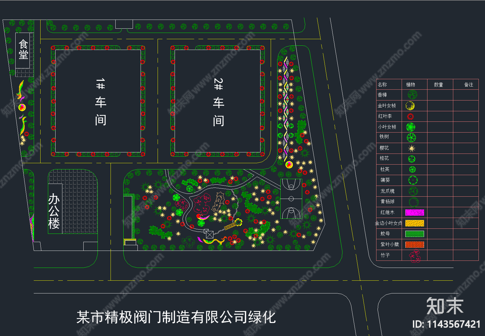 超全工业园区景观规划绿化平面图施工图下载【ID:1143567421】