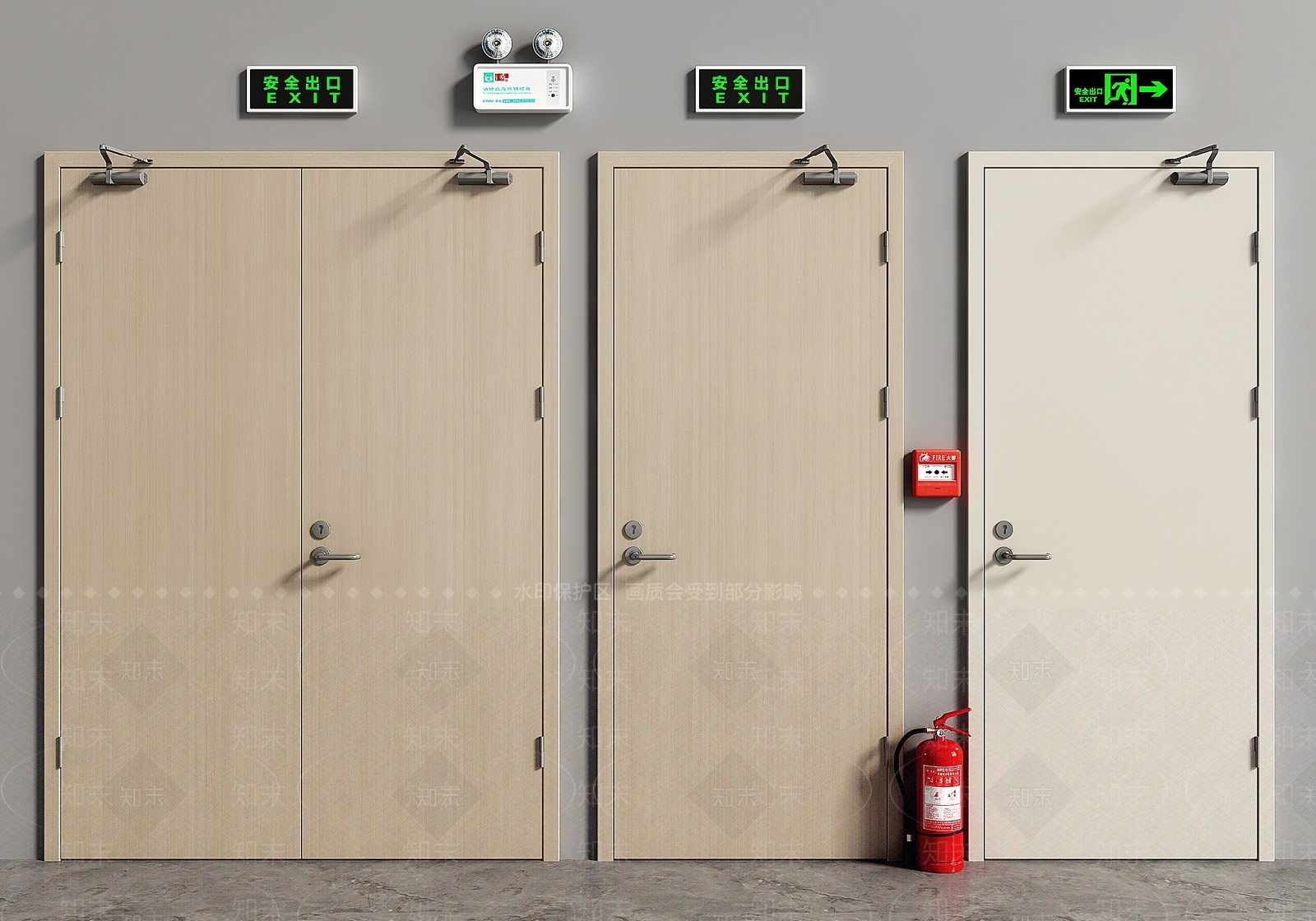 现代消防门3D模型下载【ID:1143569397】