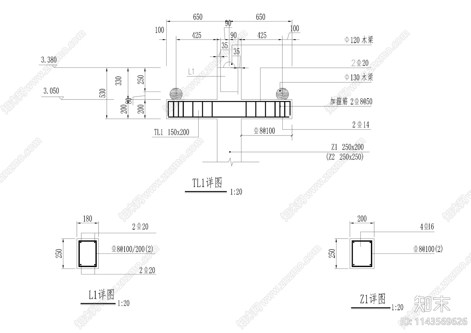 社区文化长廊及节点cad施工图下载【ID:1143569626】