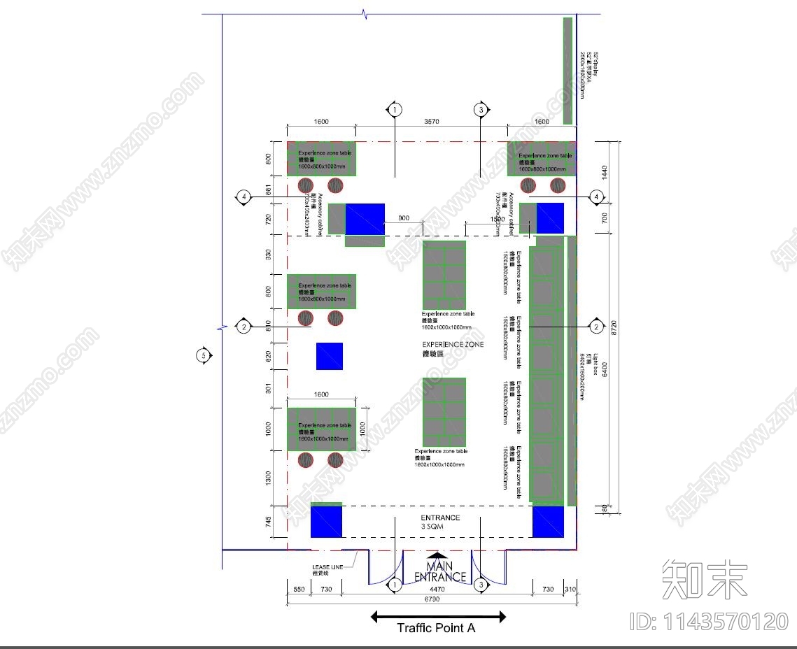 中兴手机店室内装修cad施工图下载【ID:1143570120】