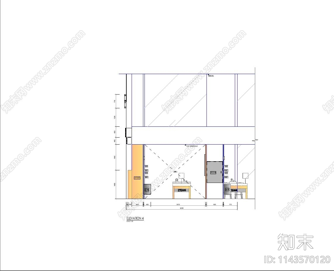 中兴手机店室内装修cad施工图下载【ID:1143570120】