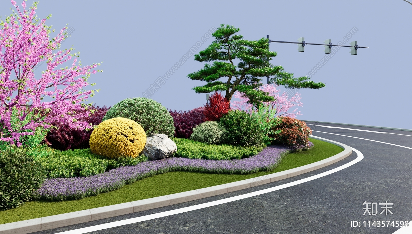 道路景观绿化3D模型下载【ID:1143574598】