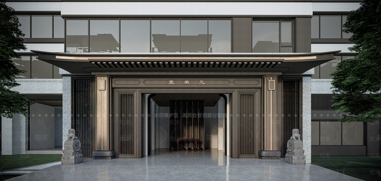 建发新中式玺悦示范区SU模型下载【ID:1143574885】_知末su模型网