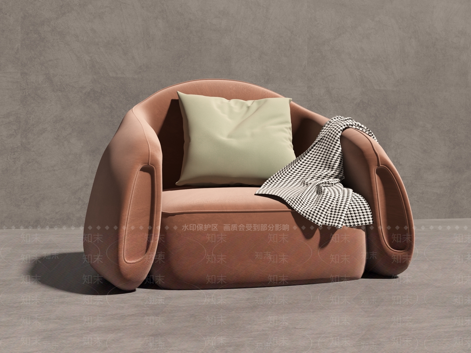 简约风格单人沙发3D模型3D模型下载【ID:1143583019】