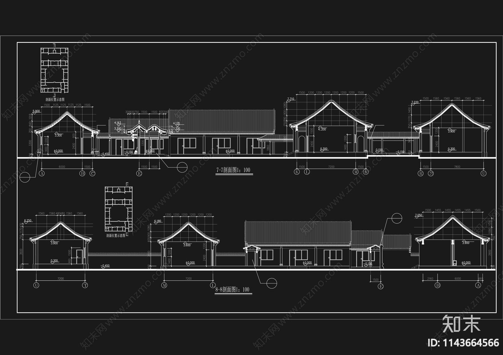 四合院建筑合集施工图下载【ID:1143664566】