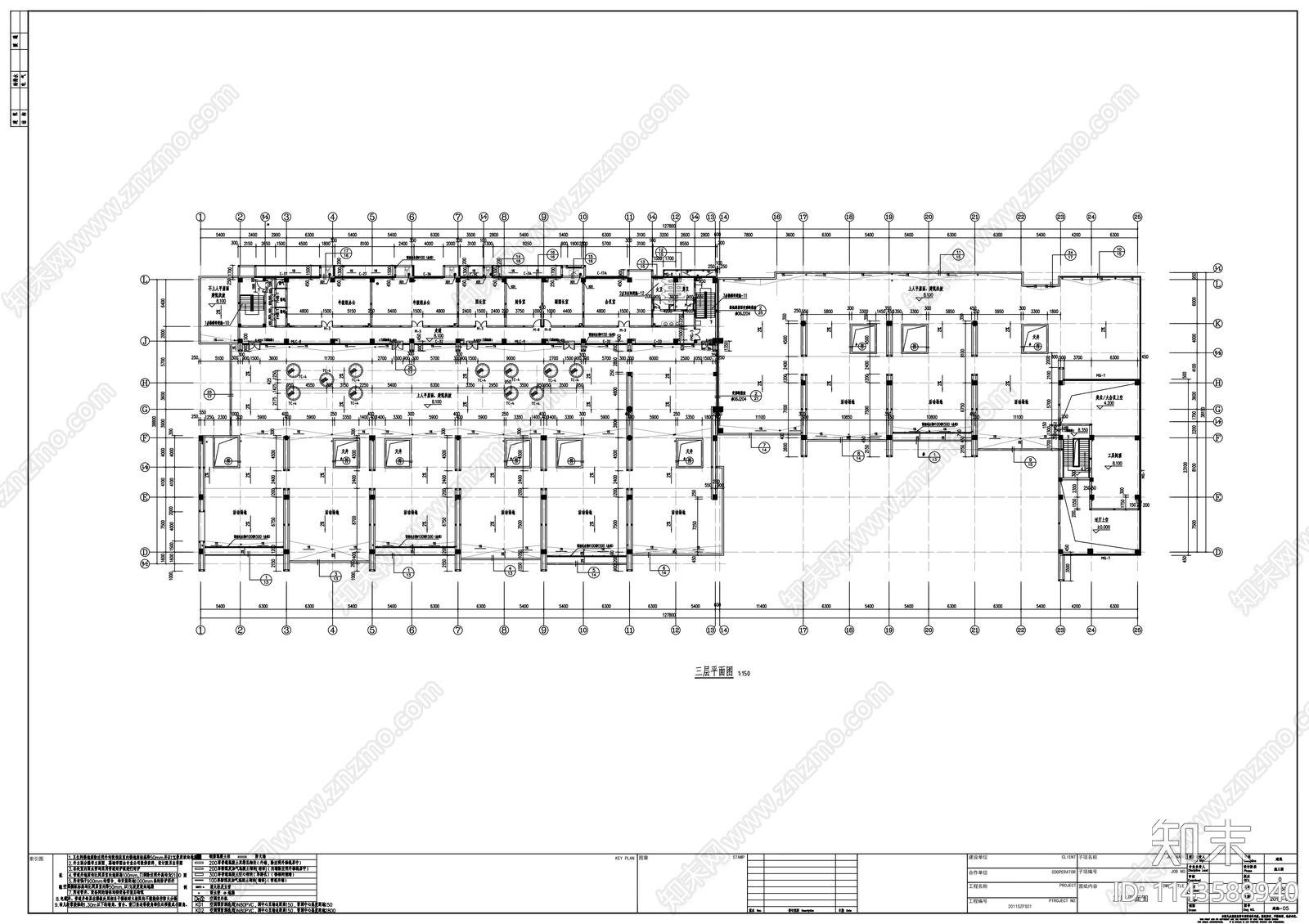 凤栖园幼儿园建筑cad施工图下载【ID:1143588940】