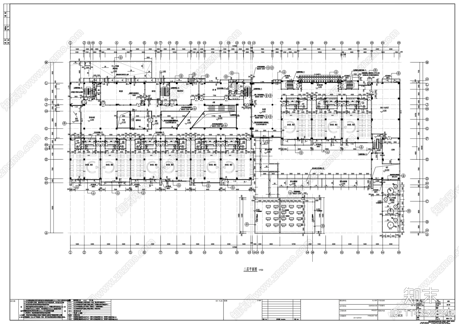 凤栖园幼儿园建筑cad施工图下载【ID:1143588940】