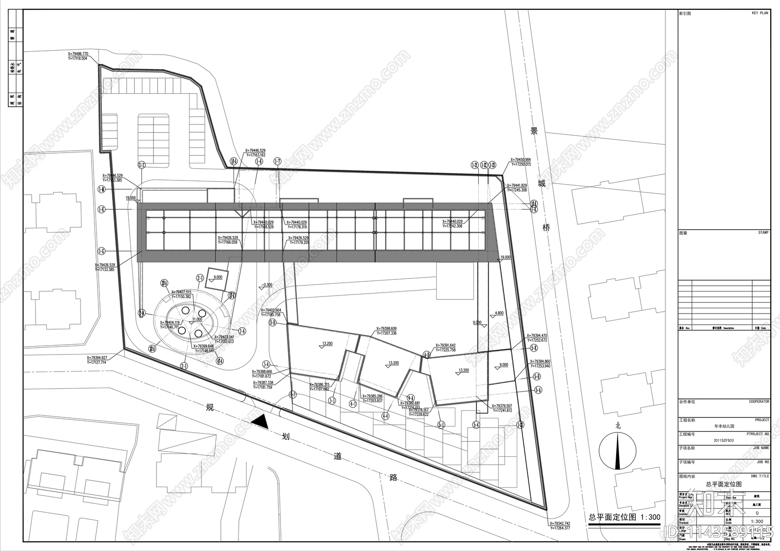 年丰幼儿园建筑cad施工图下载【ID:1143589115】